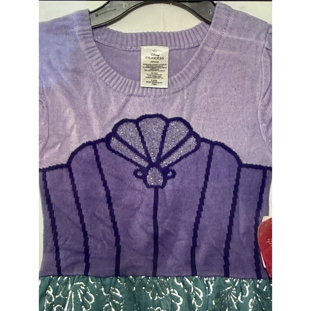 Lot of 2 Disney Princess Ariel Dress Girls Size 6-6X Purple Green NWT - Picture 3 of 5